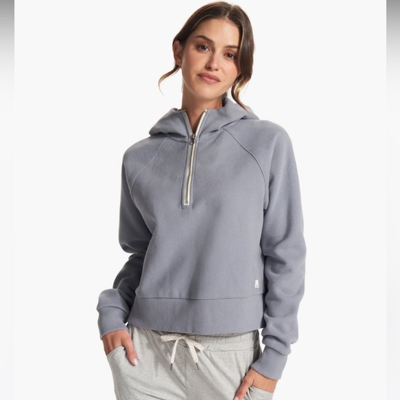 Vuori Tops Vuori Restore Half Zip Fleece Hoodie Pullover Flint Blue